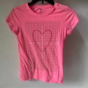 Old Navy Girls Pink Math T-Shirt Size L/G (10-12)